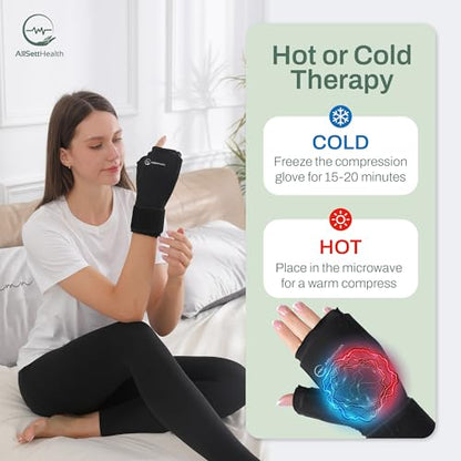 Wrist Ice Pack Wrap - Hot and Cold Gel Thumb & Hand Ice Pack Glove for Arthritis Relief | Microwavable & Freezer Safe, Dual Therapy for Carpal Tunnel, Tendonitis, Swelling, Targeted Relief for Hand - style: Arthritis Glove