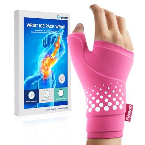 Thumb & Wrist Ice Pack Wrap, Thickened Ice Gel Pad, Ergonomic Fit, Long Lasting Cold & Warm for Carpal Tunnel Relief, Arthritis, Computer Overuse Injuries, Post-Surgery, Post-Workout, Pink, Size L/XL - size: L/XL, style: Pink