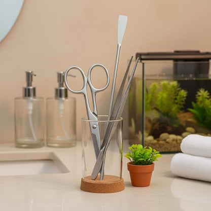 Aquarium Maintenance Tool Set - 430 Stainless Steel Long Reach Scissors, Tweezers & Sand Shovel for Fish Tanks - size: 12.6 x 2.76 x 0.59 in