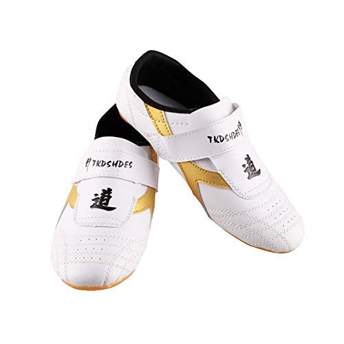 Taekwondo Shoes, Dilwe PU Leather Soft Sole Taekwondo Shoes for Taichi Gym Training (40)