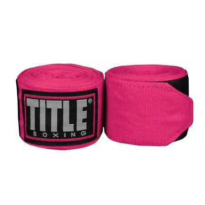 Title Boxing Fight Back Semi-Elastic Hand Wraps: Boxing Wraps, Hand Wraps for Boxing Gloves, Boxing Hand Wraps, Boxing Equipment, Wrist Wraps Boxing - color: Pink