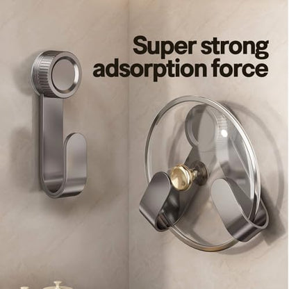 2pcs Adjustable Pot Lid Holder with Suction Cup, Wall-Mounted Rotating Kitchen Organizer for Lids, Cutting Boards, Cabinets & Small Spaces - No Drilling Required, Chrome Plated(White) - color: White