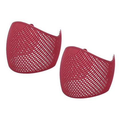 Non Slip Hijab Crown Headband | 2 Pack Elastic Lightweight Hair Grip Band Base Layer for Workout Sports Daily Use Black (Deep Red) - color: Deep Red