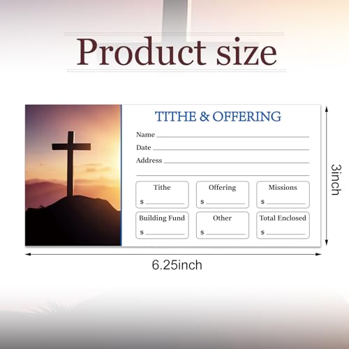Eaasty 200 Pieces Church Offering Envelopes My Offering Bill Size Envelope Church Tithe Envelopes for Donations, Religious Occasions (Cross Style) - style: Cross Style