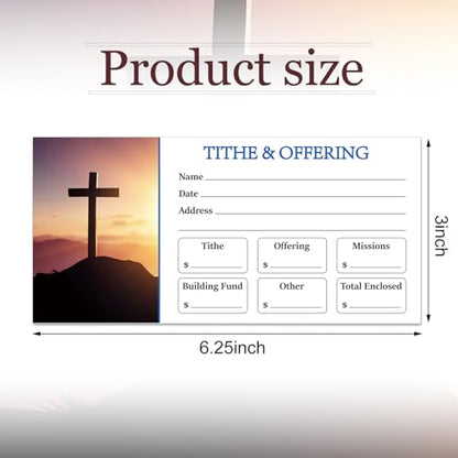 Eaasty 200 Pieces Church Offering Envelopes My Offering Bill Size Envelope Church Tithe Envelopes for Donations, Religious Occasions (Cross Style) - style: Cross Style