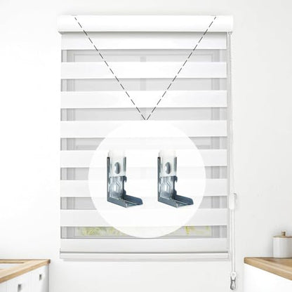 4 Pack Zebra Shades Mounting Brackets, Window Treatment Repair Kit - Heavy Duty Metal Blinds Bracket Support for 1-1/2"(38mm) Zebra Shades and Blinds