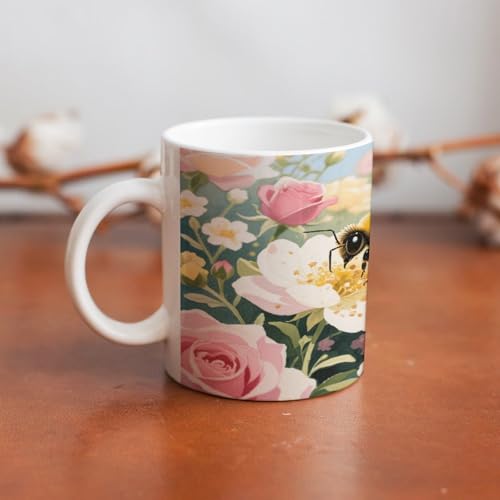 Goldfish Swimming in The Fish Tank Ceramic Coffee Cups with Handle,Porcelain Coffee Mugs for Men Women Tea Cup for Cappuccino Latte Mocha Milk Macchiato Cafe
