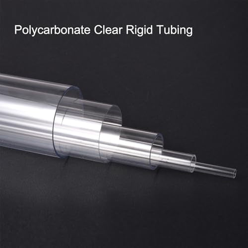 uxcell Clear Rigid Tubing 2mm(0.08") ID x 6mm(1/4") OD x 1Ft Length Round Plastic Polycarbonate Tube - size: 2mmx6mm
