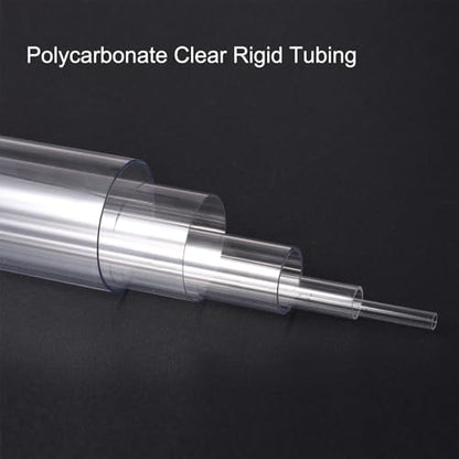 uxcell Clear Rigid Tubing 9mm(0.35") ID x 13mm(1/2") OD x 1Ft Length Round Plastic Polycarbonate Tube - size: 9mmx13mm