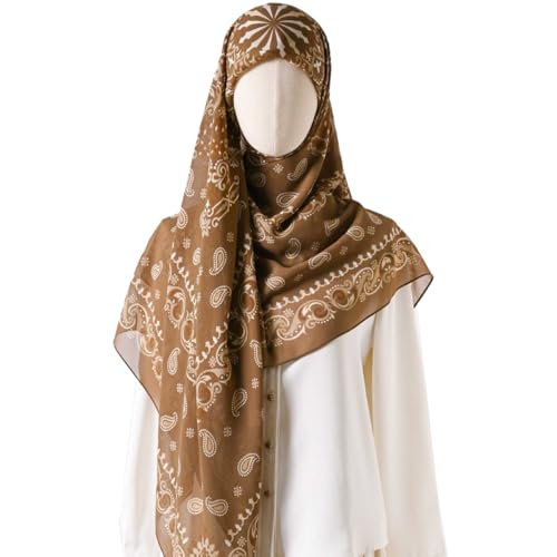 K-Elewon Large Square Scarf 51" Headscarf Chiffon Fashion Scarves Turbans Hair Wrapping Scarfs - color: C-khaki