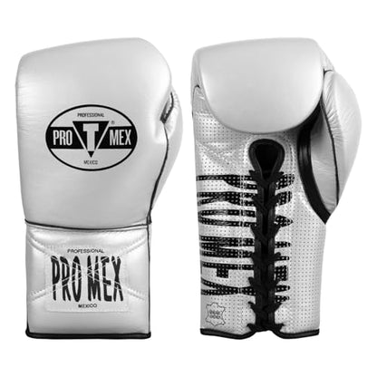 Title Boxing Pro Mex Professional Edge Lace Training/Sparring Boxing Gloves - color: Silver, size: 14 oz