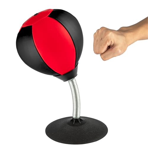 Stress Buster Desktop Punching Bag - Suctions to Your Desk, Raipoment Heavy Duty Stress Relief Ball, Funny Gifts for Boss or Coworker, Easter - size: Red/Black