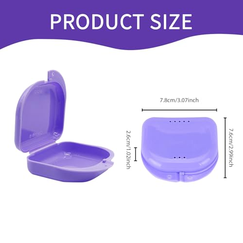 6 Pcs Retainer Case with Vent Holes Small Dental Aligners Containers Night Mouth Guard Case Travel Slim Dental Retainer Box for Yellow Pink Purple White Green Blue Easy to Use