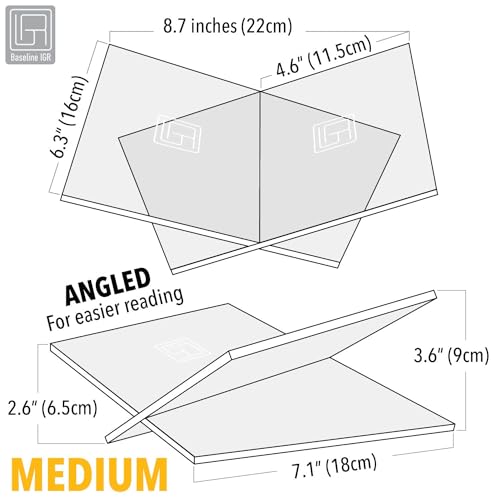 Medium Clear Acrylic Book Stand, 8.7” x 6.3” x 3.6”, Acrylic Book Holder, Open Bookstand for Display and Reading Cookbooks, Art Books, Bibles, Magazines - Home and Office - color: Clear, size: Medium