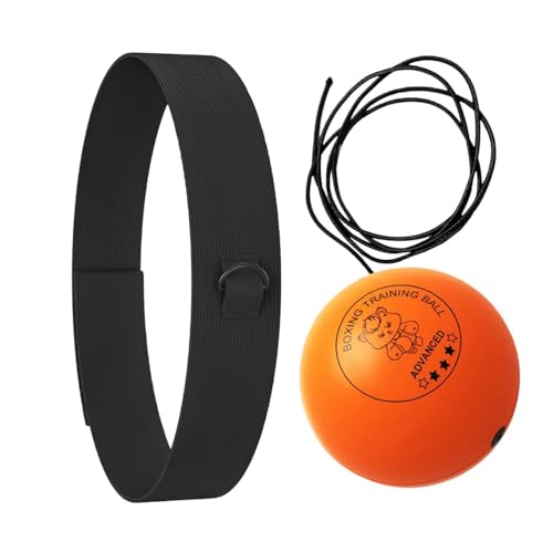 Boxing Ball - Funny Head-Mounted Adjustable Gear, Gym Punch Reflex Trainer with Comfortable Headband, Fight Speed Equipment, Striking Reflexes Device, Equipment for Men Women - color: Orange