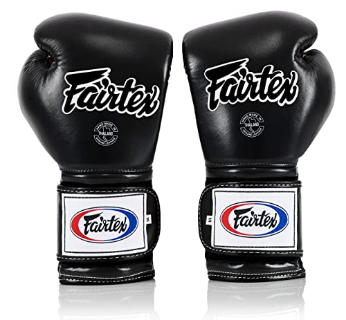 Fairtex BGV9 Muay 전문 복서 및 트레이너를 위한 | 하드 타자를 위한 멕시코 스타일 장갑 | 무술용 MMA 장갑 | 경량 및 충격 흡수 복싱 장갑 - color: 블랙., size: 10온스