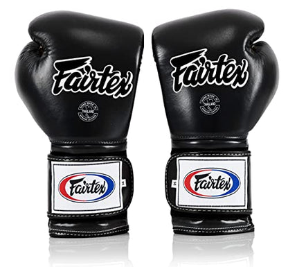 Fairtex BGV9 Muay 전문 복서 및 트레이너를 위한 | 하드 타자를 위한 멕시코 스타일 장갑 | 무술용 MMA 장갑 | 경량 및 충격 흡수 복싱 장갑 - color: 블랙., size: 10온스