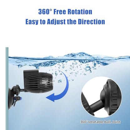 AQUANEAT Circulation Pump, 480 GPH Aquarium Wave Maker, Fish Tank Powerhead Submersible Water Pump with Suction Cup - size: 480 GPH