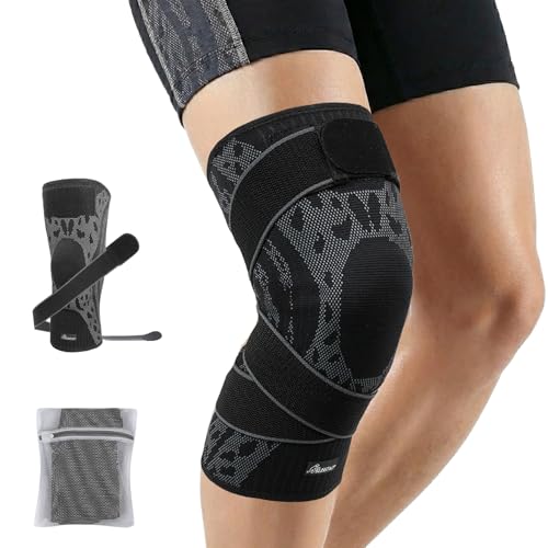 Wrestling Knee Pad, BJJ Knee Sleeve with Detachable Straps – Anti-Slip Compression Brace with Full Knee Cap Protection – for Wrestling, BJJ, Judo, MMA, Basketball, Tennis & Running Sports (Size XL) - size: X-Large