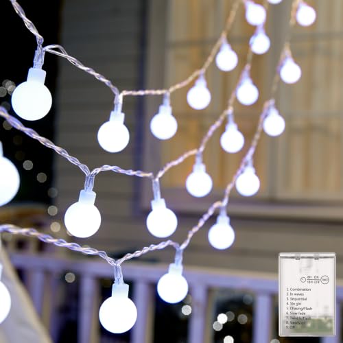 Minetom Battery Operated String Lights, Total 120 LEDs Classroom Lights - color: Pure White, size: 2 Pack