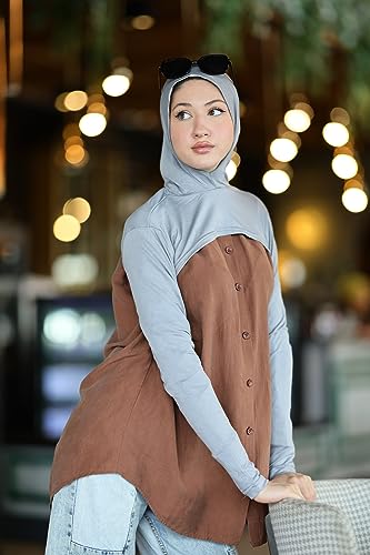 para life Hijab-Dickey-BoleroArm Sleeve With Hijab-Hijab&Armsleeve|Shrugs For Women-Arm Sleeve|Arm Sleeves For Women - color: Grey
