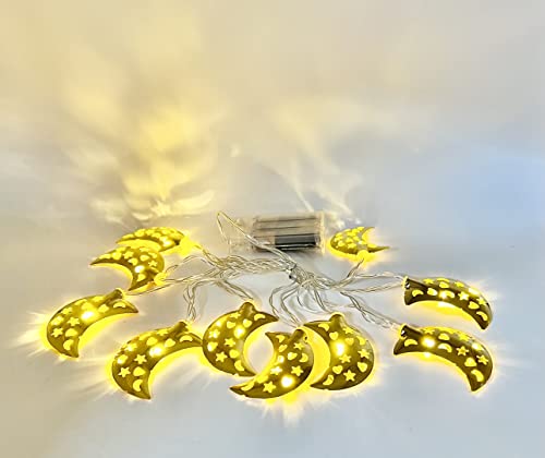 Holiday String Lights New Interior Decor Lights Eid Festival Decoration with Battery Pack Moon Star Lantern RW3a 0 - color: Crescent_WW