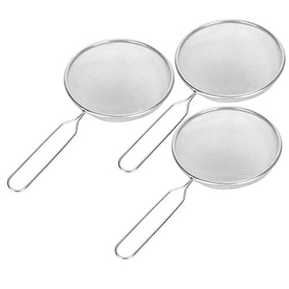 Omabeta Reptile Sand Shovel Metal Litter Cleaning Tool 3pcs Stainless Steel Dung Scooper 14cm Scoop 13cm Handle Mesh Design for Tortoise Lizard Reptile