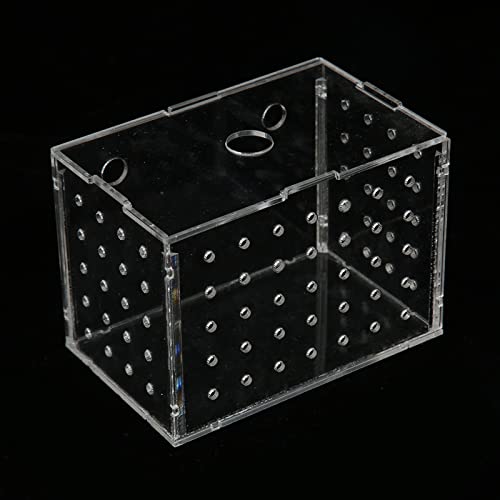 Fish Breeder Box, Aquarium Fish Breeding Box, High Transparency Acrylic Hatchery Incubator Tank with Suction Cups, Isolation Breeding Box for Baby Fishes Shrimp Clownfish, Easy to (11 * 7 * 8CM) - size: 11*7*8CM