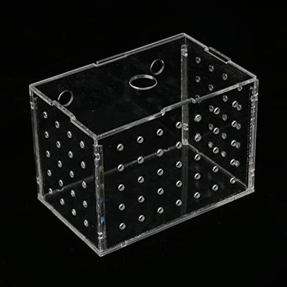 Fish Breeder Box, Aquarium Fish Breeding Box, High Transparency Acrylic Hatchery Incubator Tank with Suction Cups, Isolation Breeding Box for Baby Fishes Shrimp Clownfish, Easy to (11 * 7 * 8CM) - size: 11*7*8CM