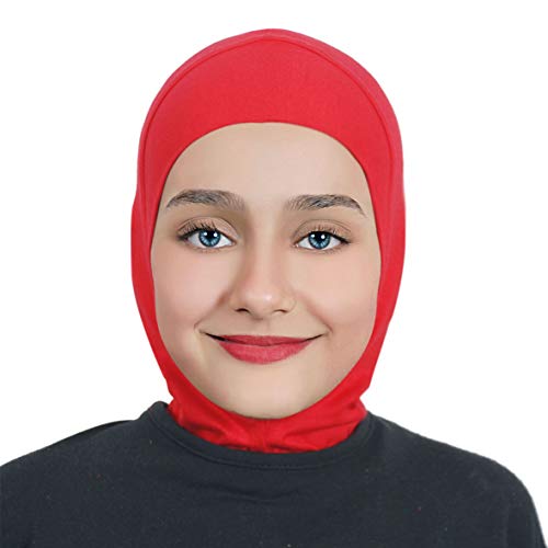 AL AMIRA Girls Hijab - One pcs Ninja Hijab - headband - underscarf Cap - - color: Red