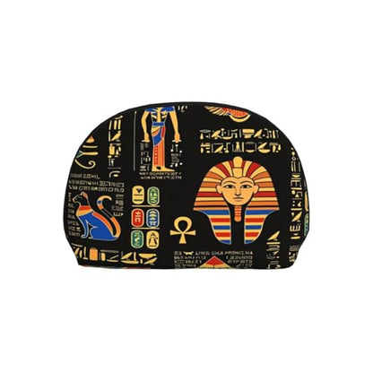 Ancient Egyptian Artifacts 2-Piece Shell Makeup Bag Set, Large Capacity Travel Cosmetic Bag For Women With Zipper, Waterproof Polyester Toiletry Organizer Pouch For Purse, Travel, Gym & Daily Use - color: Ancient Egyptian Artifacts