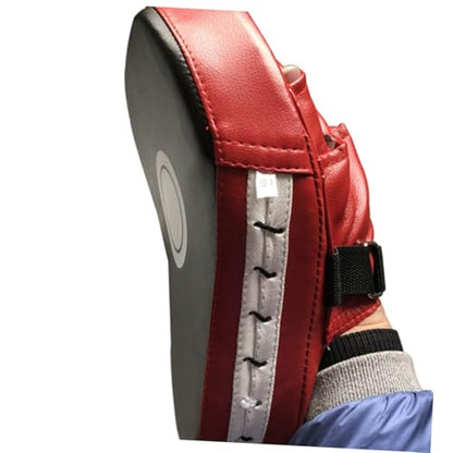 STOBAZA Curved Handheld Boxing Pads MMA Training Accessories Taekwondo Muay Thai Karate Focus Mitts Shock Absorbent Red Black for Martial Arts Sparring
