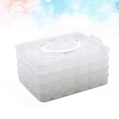 Zerodeko Food Storage Container Dumpling Organizer Stackable Portable Freezer Storage Containers Food Storage Box for Kitchen and Fridge (Transparent)