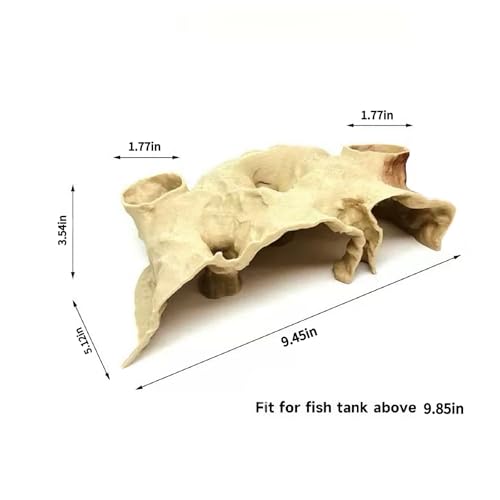 3D Printed Aquarium Underground Natural Cave,Under Gravel Tunnel Cave Decorative Habitat Shelter for Corydora Catfish, Kuhli Loach, Clown Loach,Betta (Large)