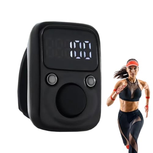 Hand Counter Clicker Portable Hand Finger Counting Clicker | Smart for Family Friends Home Young People Elderly Office Daily Wear - color: Black
