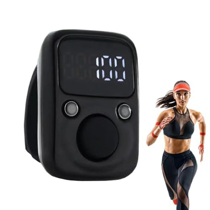 Hand Counter Clicker Portable Hand Finger Counting Clicker | Smart for Family Friends Home Young People Elderly Office Daily Wear - color: Black
