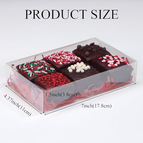 RomanticBaking 15PCS 7x4.3x1.5 Inch Clear Chocolate Covered Ore Boxes Cookie Boxes with Window Bakery Boxes for Cakesickle,Truffle, Bomb Dount,Cake &Gift Treat Boxes for Party Favors - size: 7"X4.3X1.5"