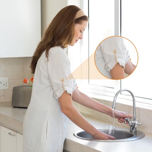 12 Pcs Magnetic Clothing Clips with Chain for Pants, Hems and Sleeves