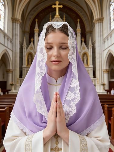 Leimandy Infinity Chapel Veil Hijab Scarf Head Wrap for Muslim V96 - color: Lavender