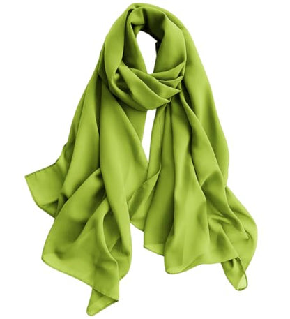 Harewom Chiffon Hijab for Women Sheer Shawl and Wraps for Wedding Bridal Scarves Summer Lightweight Sun-proof Scarf - color: Olive-green Chiffon Hijab Shawls Scarves