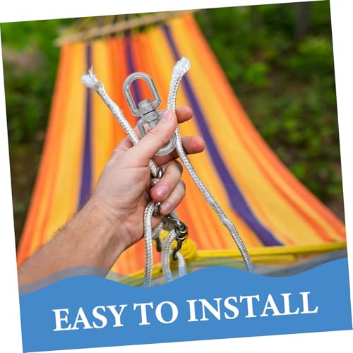 Yardwe Stainless Steel Hammock Chair Kit Heavy Duty Swivel Hooks Springs for Swing Ceiling Mount Hardware Set