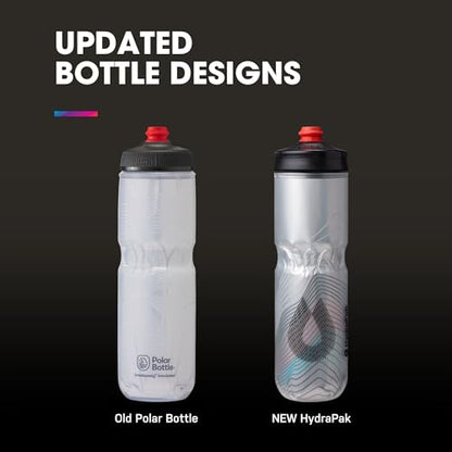 HydraPak | Polar Bottle - Polar Surge Insulated Bike Water Bottle 2-Pack - High Flow, Cycling & Sports Squeeze Bottle (Ascent Red, 700ml / 24oz) - color: Ascent Red, style: 24oz/700ml