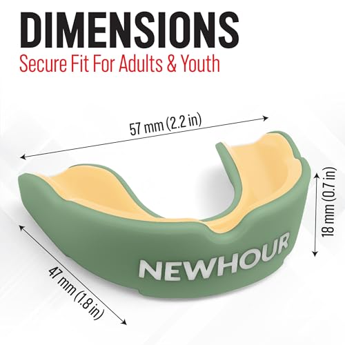 Basic Sports Mouthguard for Boxing, MMA & Football | Boil-and-bite fit with ventilated case - color: Basil