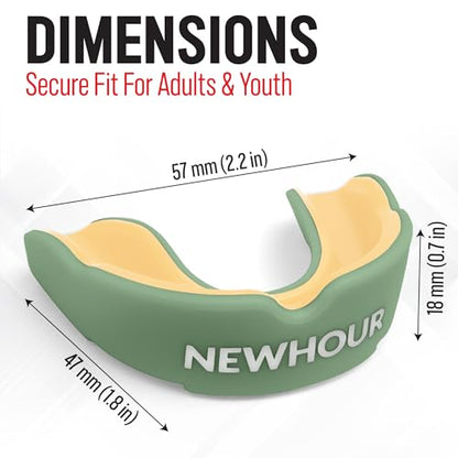 Basic Sports Mouthguard for Boxing, MMA & Football | Boil-and-bite fit with ventilated case - color: Basil