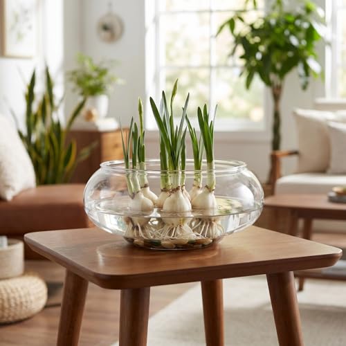GANAZONO Clear Fish Bowl Vase Bubble Round Planter Terrarium Fish Bowl Aquatic Plant Pot Daffodil Pot Hydroponic Planter Tank Aquarium