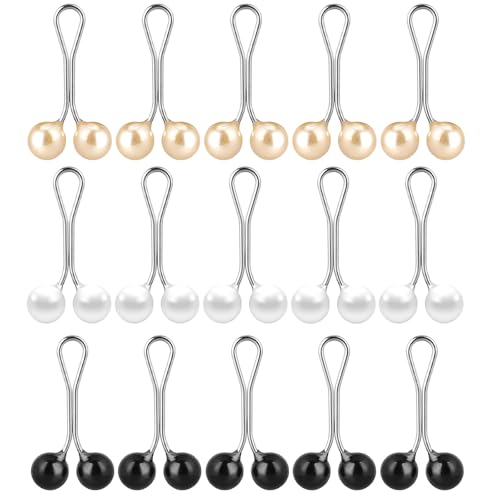 12 Pcs Hijab Clips for Women, Muslim Pearl Scarf Clips, Multicolor Headscarf Pearl Brooch Pin, Muslim Scarf Shawl Clip, Boutonniere Wedding Dress Accessories, 3 Colors