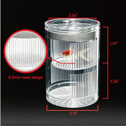 Floating Breeder Box for Fish Tank, Acrylic Baby Aquarium Isolation Box Hatchery Incubator Tank with Suction Cups for Guppy, Betta, Clownfish, Baby Fish, Shrimp & Injured Fish (M) - size: M