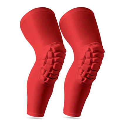 Knee Pads Compression Leg Sleeve Wrestling Volleyball Football Knee Pads, Knee Compression Sleeve for Youth Adult, 1 pair of Knee Sleeves ((#1) Red-2pcs,Medium) - color: (#1) Red-2pcs, size: Medium