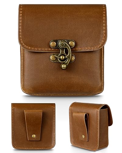 Silkfly Medieval Leather Belt Pouch Vintage,3.98 x 3.98 x 1.5 Inch,Brown - color: Brown, size: 3.98 x 3.98 x 1.5 Inch