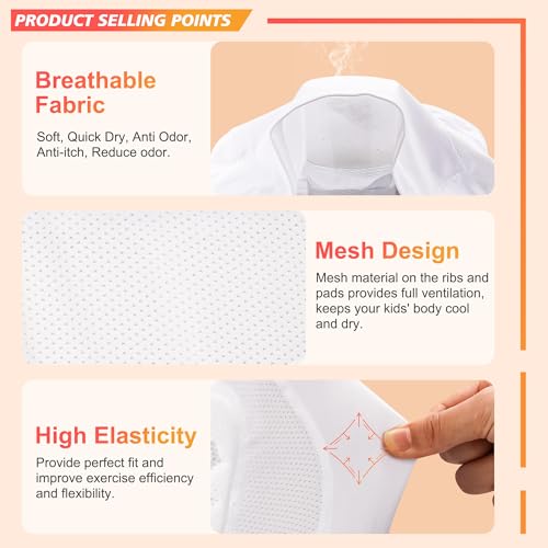 Youth Football Padded Shirt, Chest Rib Protector, Compression Padded Vest with 5-Pad for Sports Paintball Football Baseball Lacrosse - size: Small, style: White